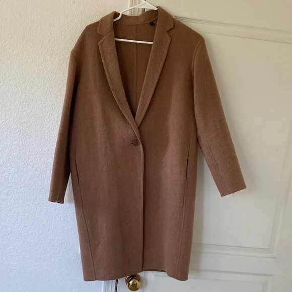 Uniqlo Women's Brown Pea Coat - Picture 1 of 4